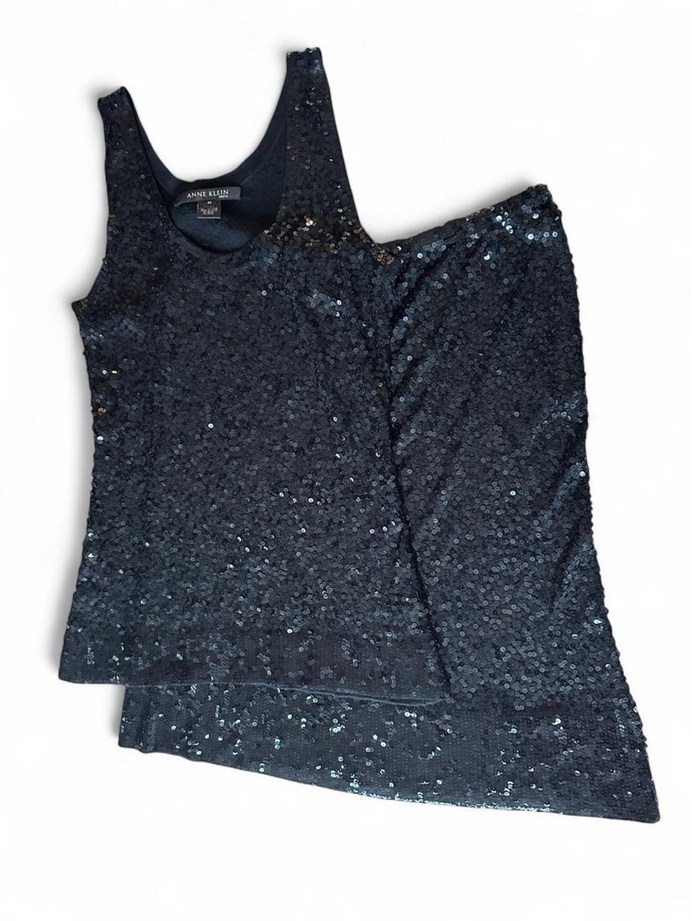 Anne Klein Black Sequin Skirt Set